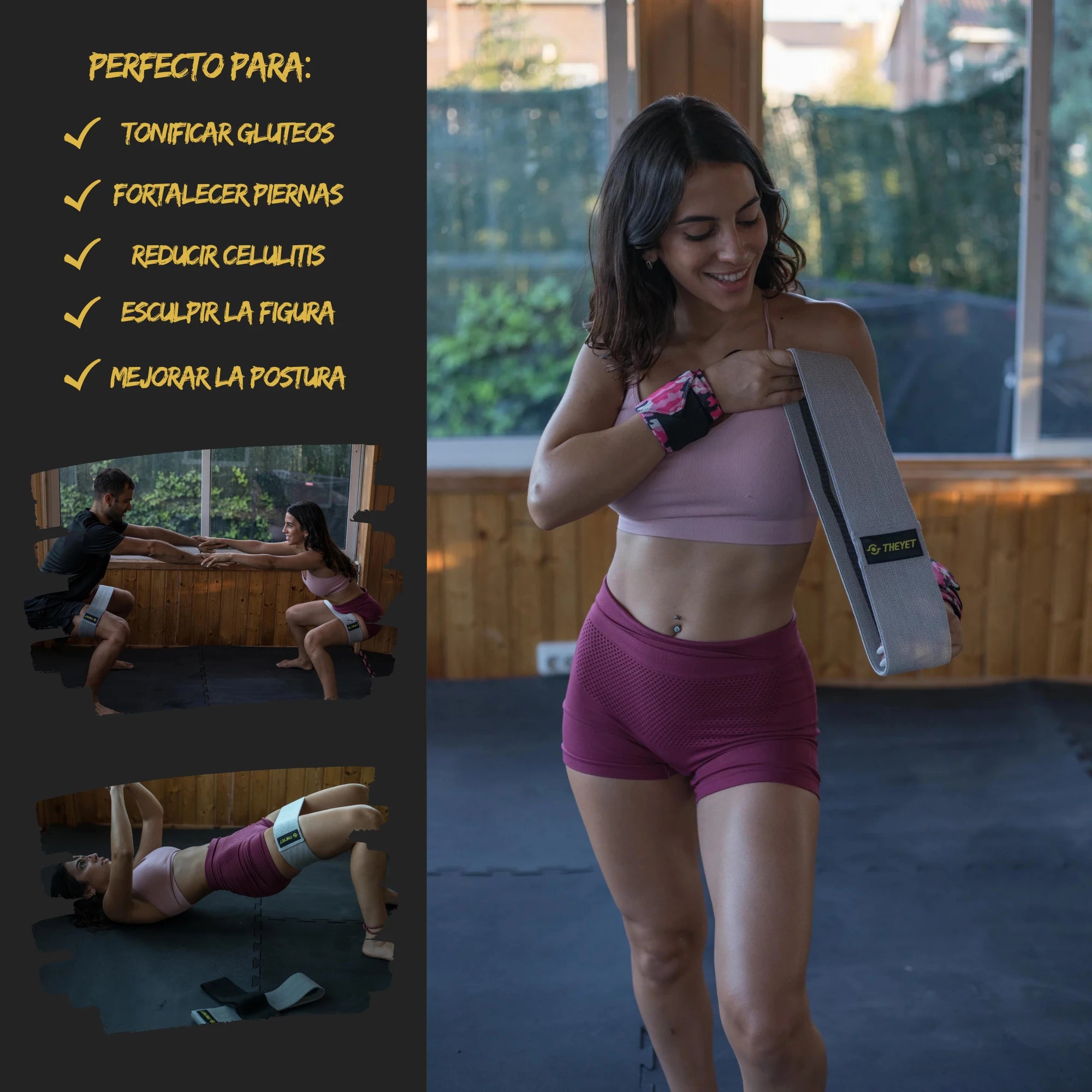 Set 3 Bandas Elásticas de Resistencia Para Glúteos
