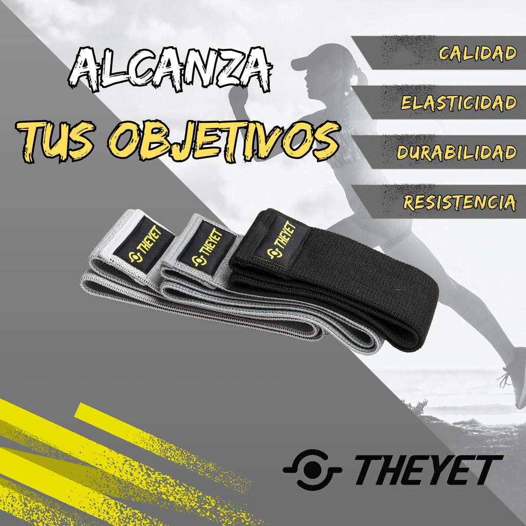 Set 3 Bandas Elásticas de Resistencia Para Glúteos