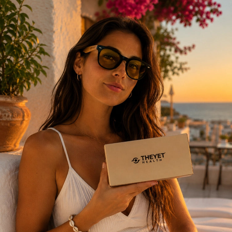 Gafas Bloqueadoras de Luz Azul Aura Bamboo Lentes Amarillas THEYET