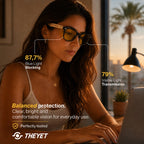 Gafas Bloqueadoras de Luz Azul Aura Bamboo Lentes Amarillas THEYET