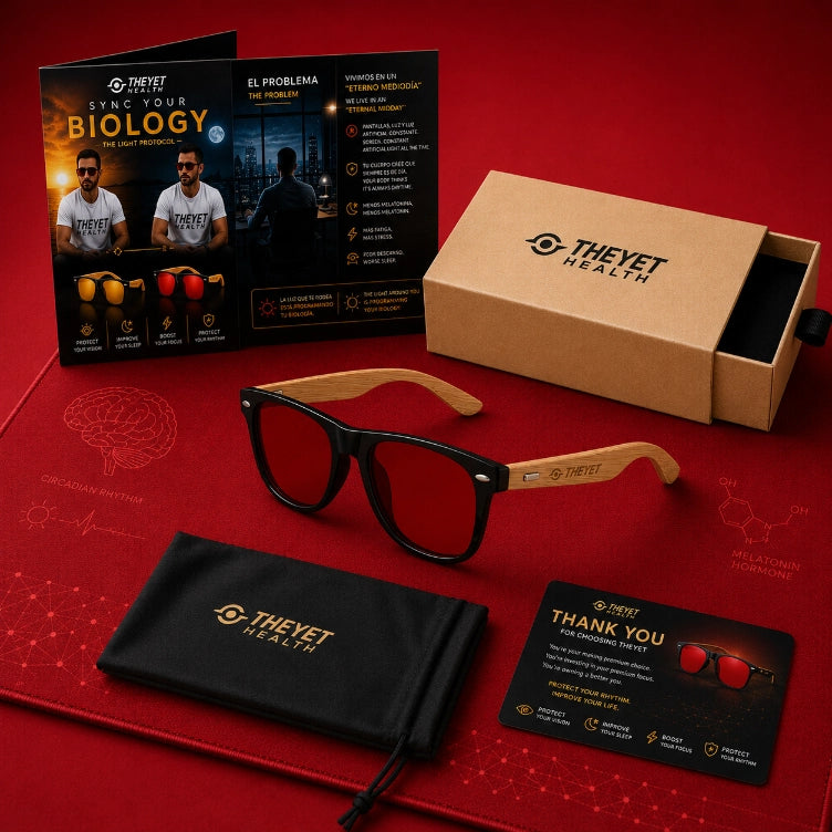 Gafas Bloqueadoras de Luz Azul Aura Bamboo Lentes Rojas THEYET